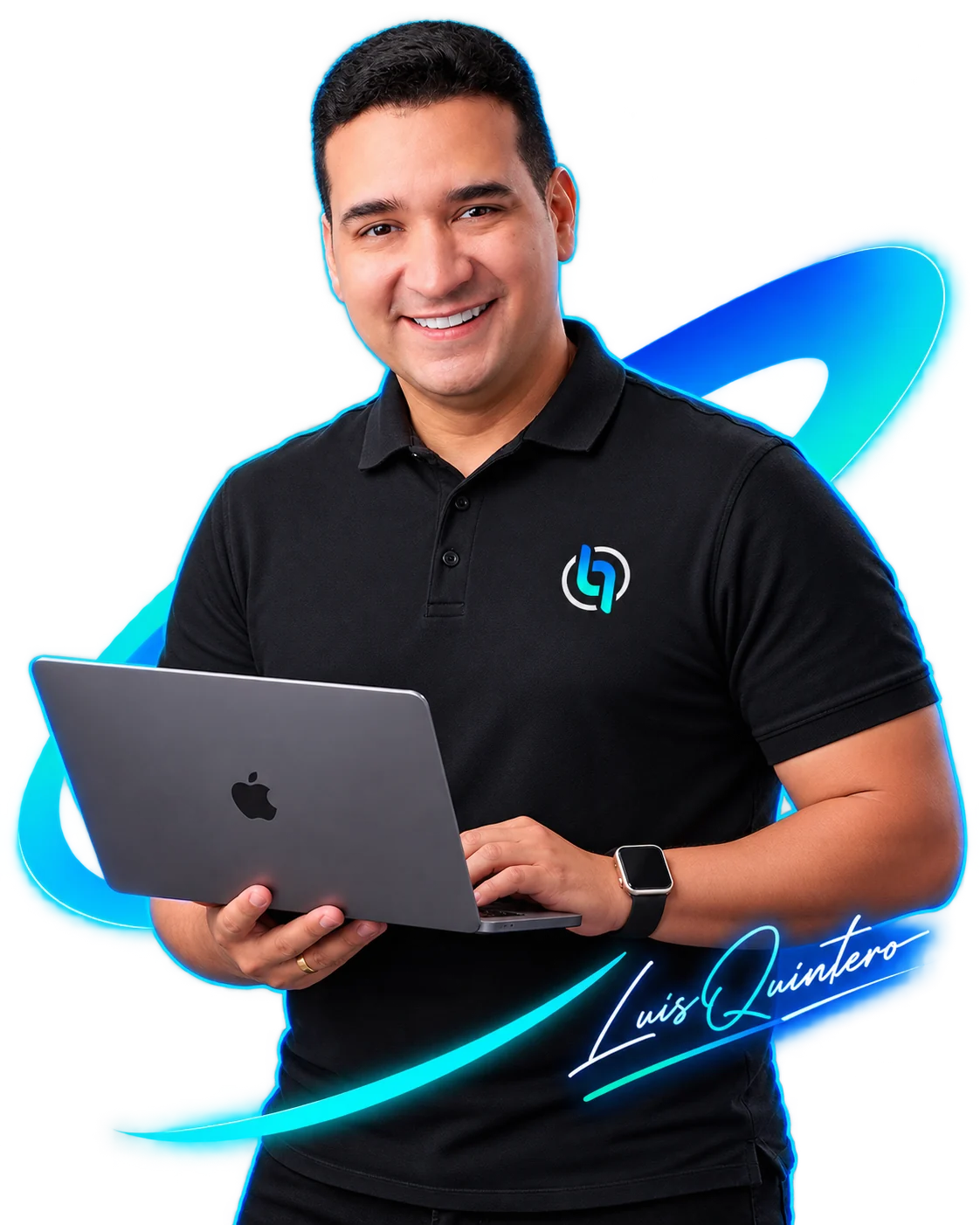 Luis Quintero con laptop
